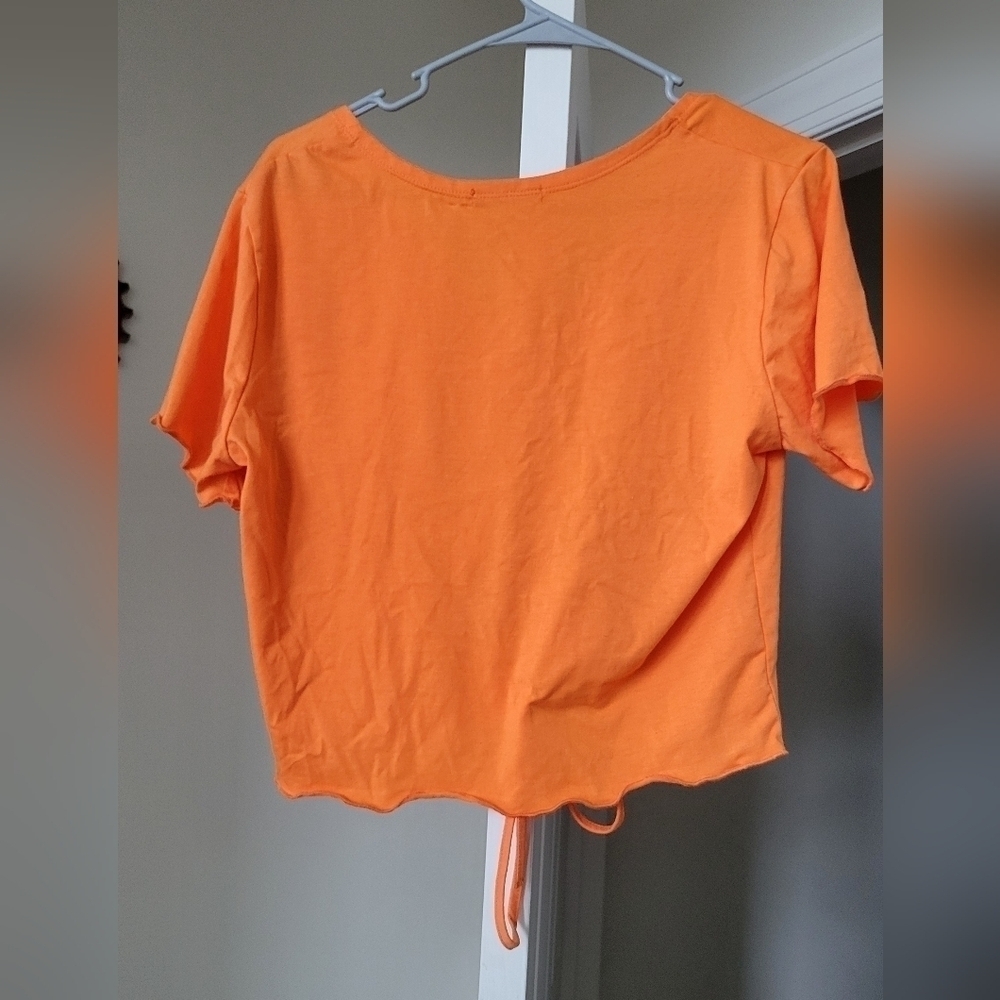 Neon Drawstring Ruched T-Shirt size-12 - Picture 3 of 5